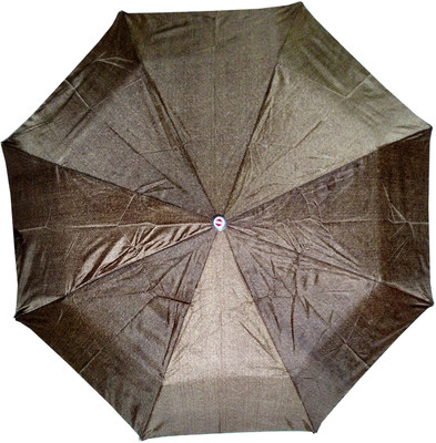 

Fiable Creations Unisex Denim Look Polyester Fabric Dotted Three Fold Brown Rich Umbrella(Brown)