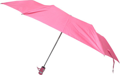 

Fendo Auto Open 3 Fold nylon Fabric pink Umbrella(Pink)