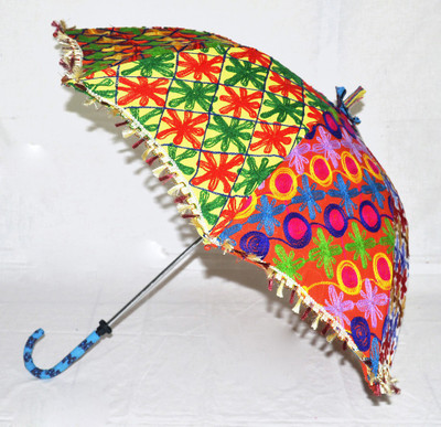 

Lal Haveli Handmade Designer Cotton Fashionable Single Fold Umbrella(Multicolor)