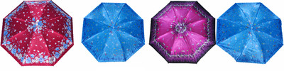 

life line services beautifully printed 3 fold with a water proff cover (pack of 4) Umbrella(Multicolor)