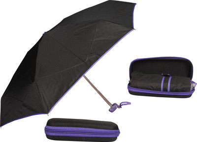 

Bs Spy 5 Foldd Portable Black With Purple Lining With Case Umbrella(Purple)