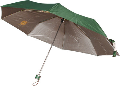 Bs Spy Pakiza Nylon Green 3 Foldd Umbrella(Green)