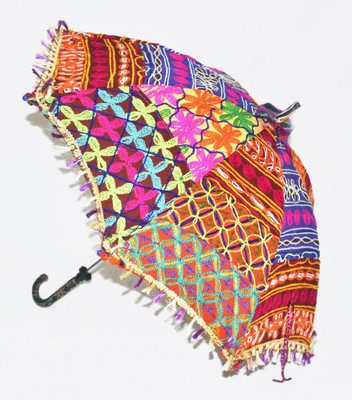

Lal Haveli Rajasthani Handmade Single Fold Umbrella(Multicolor)