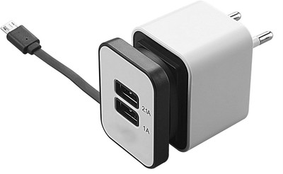 Shrih SH 0595 2 Port Travel Dual USB Adapter White