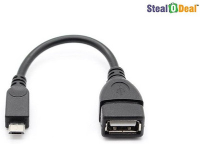 Stealodeal Micro On-the-go For Mobile Phones & Tablets OTG Cable USB Adapter(Black) available at flipkart for Rs.199