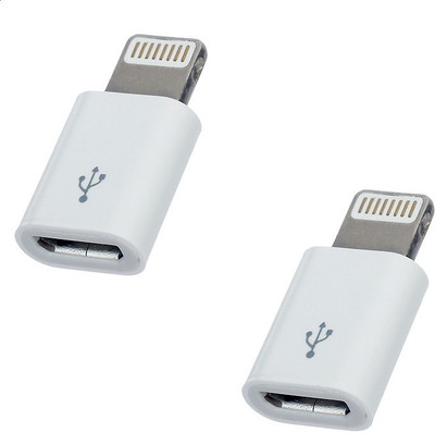 

BB4 PACK OF 2 Micro to 8 PIN Lightning Charger Converter SYNC AND CHARGE Cable LIGHTNING DEVICES USB Adapter(White)
