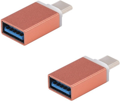 BB4 PACK OF 2 Premium Metal HIGH QUALITY Type C to USB 3.0 Converter CABLE USB Adapter ROSE GOLD
