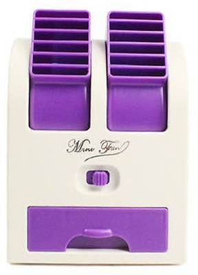 

Octain Dual bladeless mini cooler Easy chargeable OTN 032 USB Fan(White, Purple)