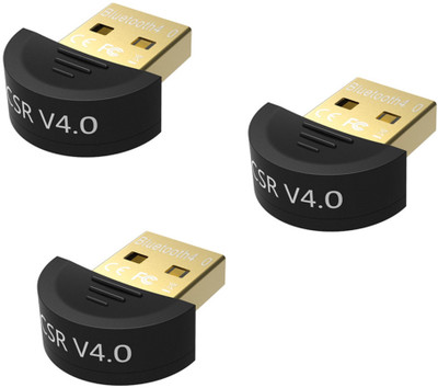 ROQ Sets Of 3 Mini USB CSR 2.0 Dongle Dual Mode Wireless Adapter 4.0 Bluetooth(Black)