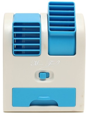 

Tuelip Easy Chargeble Dual Bladeless Mini Fresh Air Cooler With Fragrance USB Fan(Blue)