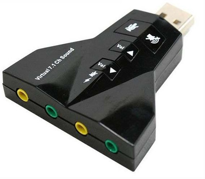 Shrih 4 in 1 Digital Audio Adapter Dual Double Virtual Channel SH 01789 Sound Card Black