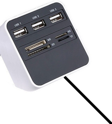 

NewveZ All In One COMBO 3 Port With Multi Card Reader White USB Hub(White, Black)