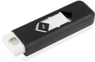 

Pinglo Windproof Strategic USB Rechargeable Flameless Cigarette Lighter (Black) Superman Style Cigarette Lighter(Black)