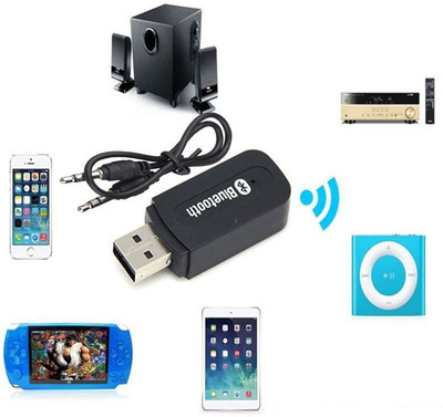 VibeX VBX-104 ™ 3.5mm Car Wireless Aux Audio Stereo Music Receiver Adapter+Mic For PC Bluetooth(Black)