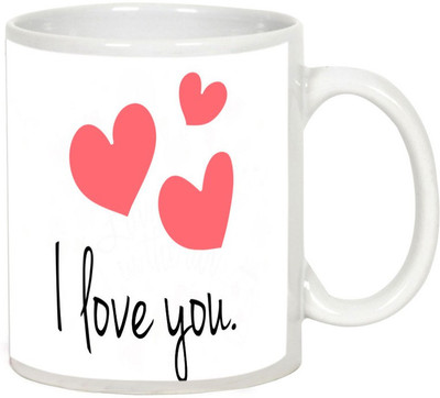 

AllUPrints I Love You White Ceramic Mug(325 ml)