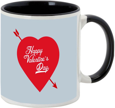 

AllUPrints Unique Gift On Valentines Day Black Ceramic Mug(325 ml)