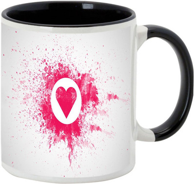 

AllUPrints Romantic Valentines Day Gift Black Ceramic Mug(325 ml)