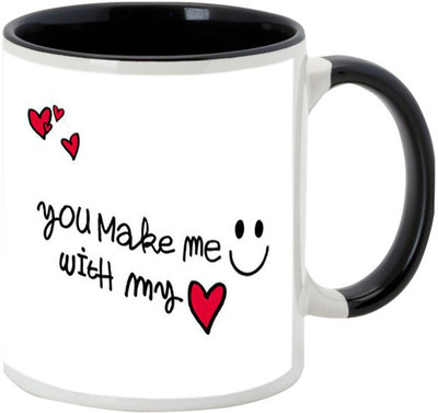 

AllUPrints Best Valentines Day Gift For Beautiful Wife Black Ceramic Mug(325 ml)