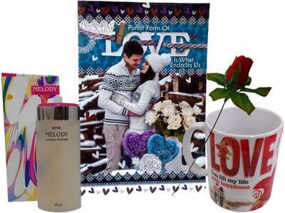 

Saugat Traders Greeting Card, Perfume, Mug, Artificial Flower Gift Set