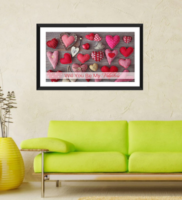 

Tallenge - Valentine's Day Gift - Will you be my Valentine! - Framed Art Print On Photographic Paper(24 inch X 18 inch, Framed)