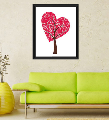 

Tallenge - Valentine's Day Gift - Love Tree - Framed Art Print On Photographic Paper(12 inch X 8 inch, Framed)