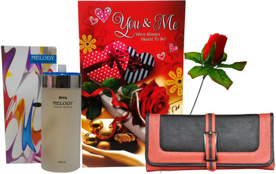 

Saugat Traders Greeting Card, Perfume, Artificial Flower Gift Set