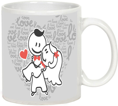 

AllUPrints Limitless Love For Valentine White Ceramic Mug(325 ml)