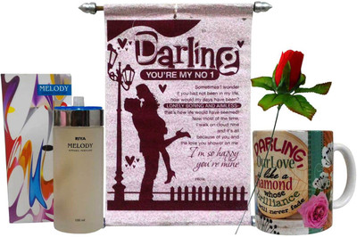 

Saugat Traders Greeting Card, Perfume, Mug, Artificial Flower Gift Set