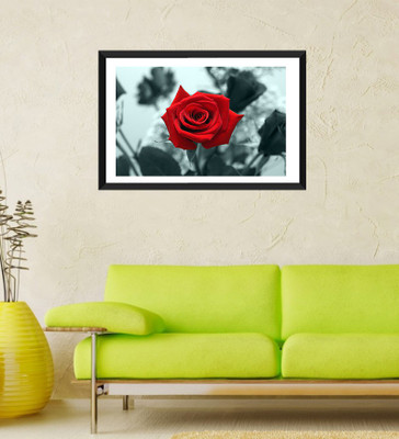 

Tallenge - Valentine's Day Gift - Red Rose - Framed Art Print On Photographic Paper(24 inch X 18 inch, Framed)