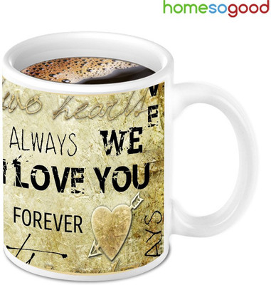 41% OFF on Homesogood Glowing 3d Love Spark Ceramic Mug(280 ml)