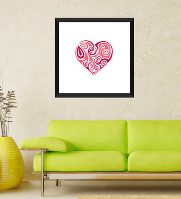 

Tallenge - Valentine's Day Gift - Pink Heart - Framed Art Print On Photographic Paper(12 inch X 12 inch, Framed)