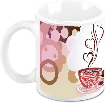 

Homesogood Hot Coffee On Valentine's Day Ceramic Mug(325 ml)