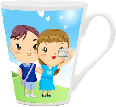 Homesogood The Valentine Selfie Ceramic Mug(355 ml)