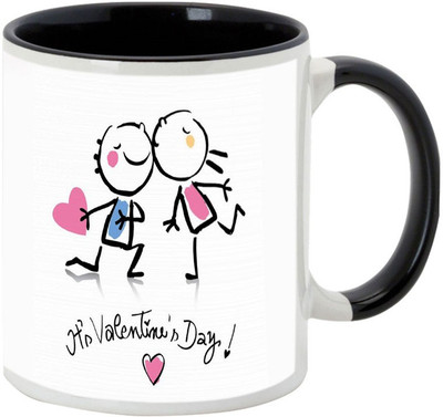 

AllUPrints Superb Gift On Valentines Day Black Ceramic Mug(325 ml)