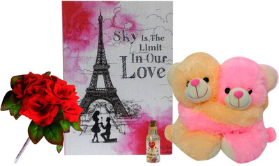 

Saugat Traders Greeting Card, Soft Toy, Artificial Flower Gift Set