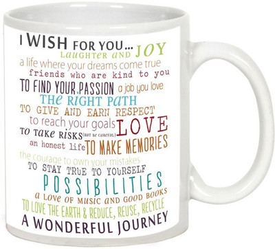 

AllUPrints Lovely Best Wishes White (Valentine Day Gifts) Ceramic Mug(325 ml), Multicolor