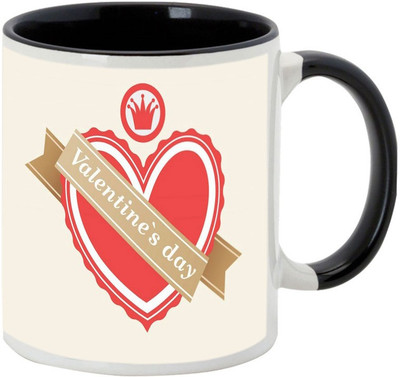 

AllUPrints Valentines Day Special Gift Black Ceramic Mug(325 ml)