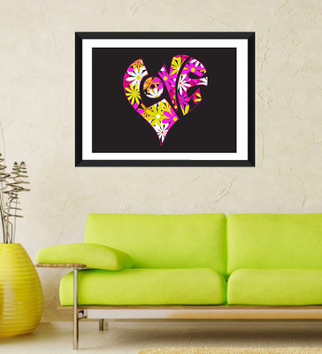 

Tallenge - Valentine's Day Gift - Heart Shaped Word Love - Framed Art Print On Photographic Paper(12 inch X 8 inch, Framed)
