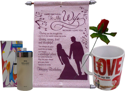 

Saugat Traders Greeting Card, Perfume, Mug, Artificial Flower Gift Set