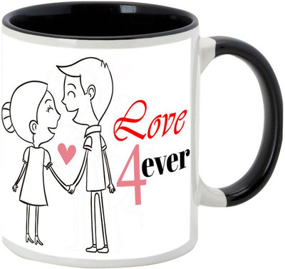 

AllUPrints Couples In Love Black Ceramic Mug(325 ml)
