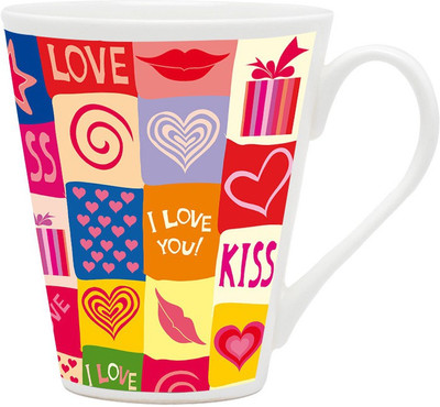Homesogood A Kiss On Valentine's Day Ceramic Mug(355 ml)