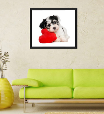 

Tallenge - Valentine's Day Gift - Dog Love - Framed Art Print On Photographic Paper(12 inch X 12 inch, Framed)