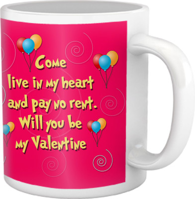 28% OFF on TIED RIBBONS Come Live In My Heart Coffee for Valentine Ceramic Coffee Mug(350 ml)