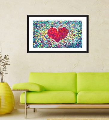 

Tallenge - Valentine's Day Gift - Abstract Painting of Heart - Framed Art Print On Photographic Paper(24 inch X 18 inch, Framed)