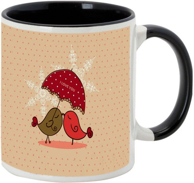 

AllUPrints Beautiful Valentines Day Gift Black Ceramic Mug(325 ml)