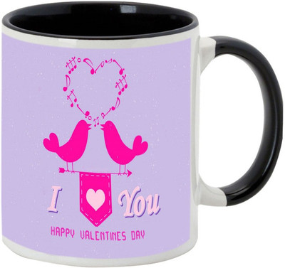 

AllUPrints Valentines Day Gift For My Heart Black Ceramic Mug(325 ml)