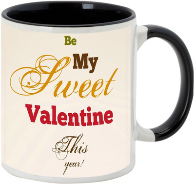 

AllUPrints Let The Love Grow Stronger On Valentines Day Black Ceramic Mug(325 ml)