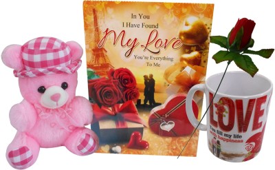 Saugat Traders Soft Toy, Mug, Greeting Card Gift Set