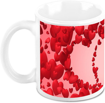 

Homesogood Flying Valentine's Day Hearts Ceramic Mug(325 ml)