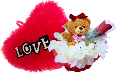 

Luxury Gifts By Nikki DISAVAL3595 Photoframe, Soft Toy, Artificial Flower Gift Set